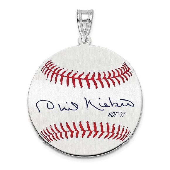 Sterling Silver Phil Niekro Signature MD Enamel Baseball Pendant